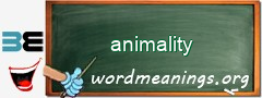 WordMeaning blackboard for animality